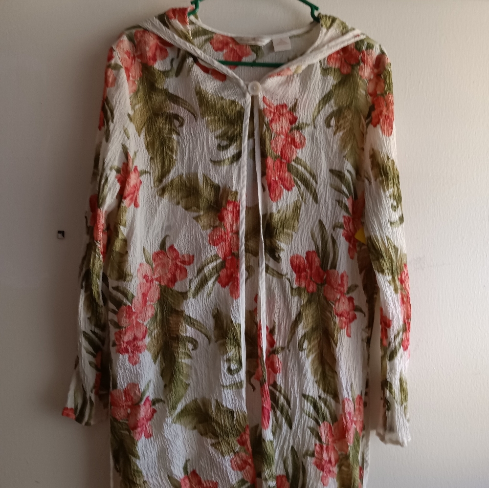 Tommy Bahama 100% Silk Floral Cover Up XL